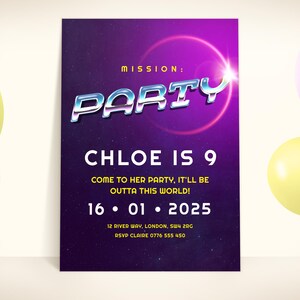 Editable Outer Space Birthday Party Invitation, Solar System Birthday Party Invite Template,  Kids Invite, Space Mission, DIGITAL DOWNLOAD