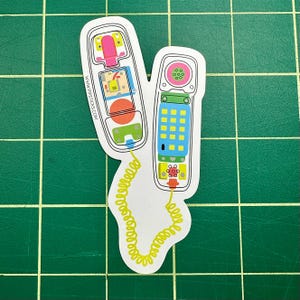 Retro telefoonsticker | Vinylsticker | Oude schooltelefoon | Jaren 90 | Telefoon wissen | Leuke sticker