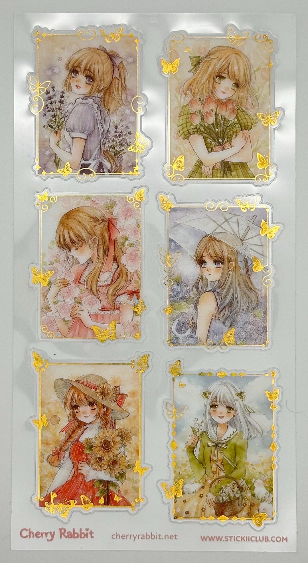 Stickii - Cherry Rabbit Sticker Sheet – Vintage Floral Girl Stickers ...