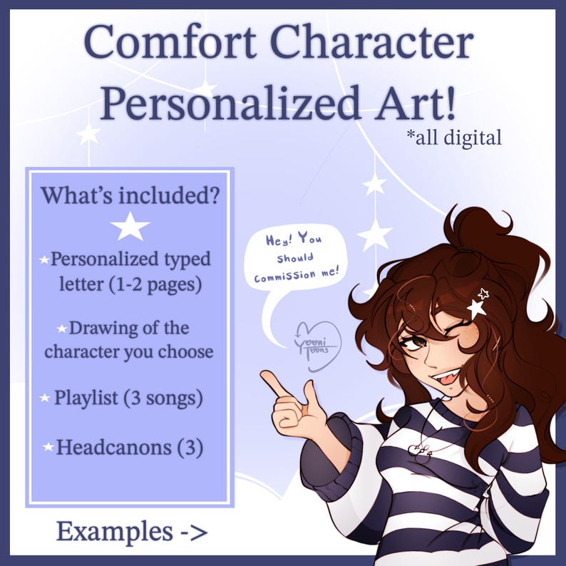 Comfort character art! (sfw) with additions! [CHIBI PRICE] image 1