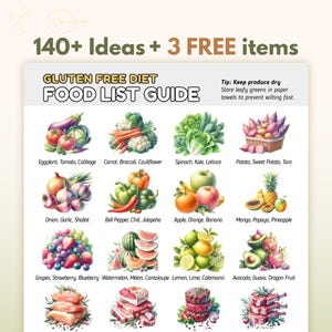 Gluten Free Food List, Gluten Free Food Guide, Gluten Free Diet Meal Plan, Gluten free Food Plan, Gluten Free Meal Prep, Gluten Free Snacks