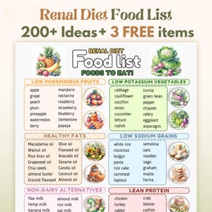 Renal Diet Chart, Kidney Friendly Diet, Renal Diet Food List, Kidney Disease Food List, Kidney Diet Chart, Kidney Health, ckd Stage 4 Food