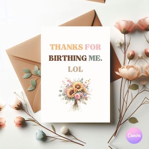 Funny Mothers Day Card For Mom Birthday Cards For Mom Greeting Card Funny Mom Card For Mom Floral Coquette Cards Birthday Mom Best Mom Card