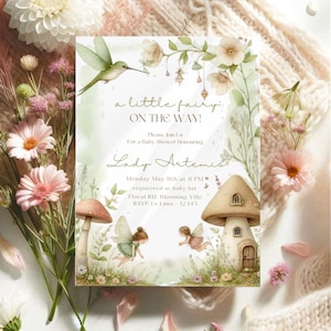Fairy Baby Shower Invitation, Fairy Garden Baby Shower, Enchanted Forest Baby Shower Invitation Templates, Enchanted Fairy Baby Shower