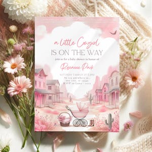 Cowgirl Baby Shower Invitation Rodeo Baby Shower Coquette Baby Shower Invitation Pink Cowgirl Baby Shower Invitation girl baby shower invite