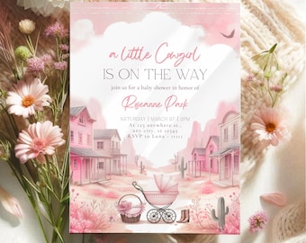 Cowgirl Baby Shower Invitation Rodeo Baby Shower Coquette Baby Shower Invitation Pink Cowgirl Baby Shower Invitation girl baby shower invite