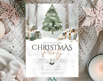 christmas tree invitation editable christmas party invite christmas eve party invitation, work christmas party invite, christmas day invite