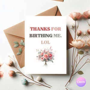 Funny Mothers Day Card For Mom Birthday Cards For Mom Greeting Card Funny Mom Card For Mom Floral Coquette Cards Birthday Mom Best Mom Card