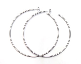 Big XL Titanium Creole earring, very light and absolutely allergy free! Available in 5 colours.