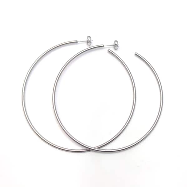 Big XL Titanium Creole earring, very light and absolutely allergy free! Available in 5 colours.