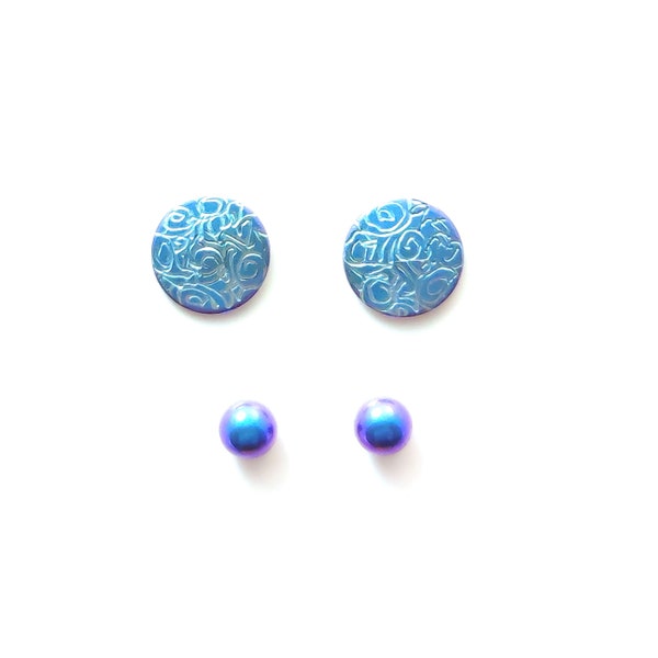 Two paires of titanium earrings, 5 colours, absolutely allergy-free