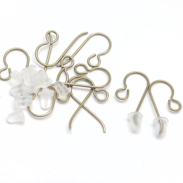 10 Titanium ear hooks. Allergy free! Yellow