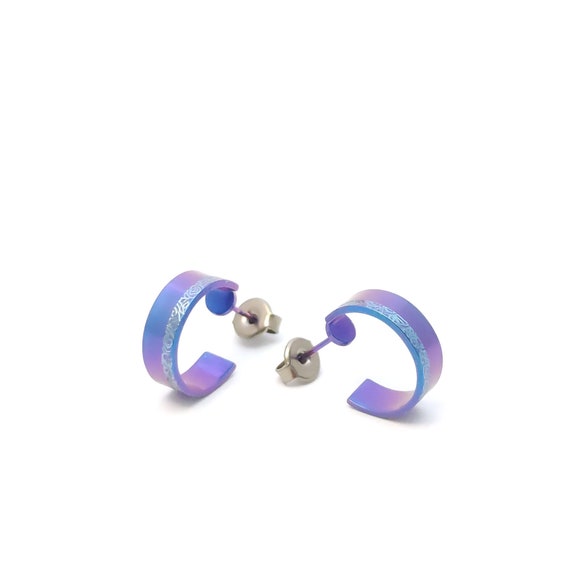 Classic Gypsophila Anti-allergic titanium steel buckle earrings Unisex  (3PAIR) Stainless Steel Hoop Earring