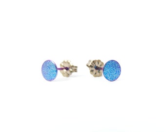 Titanium earrings, 5 colours, allergy free!