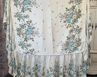 Vintage Midcentury Floral Full Bedspread