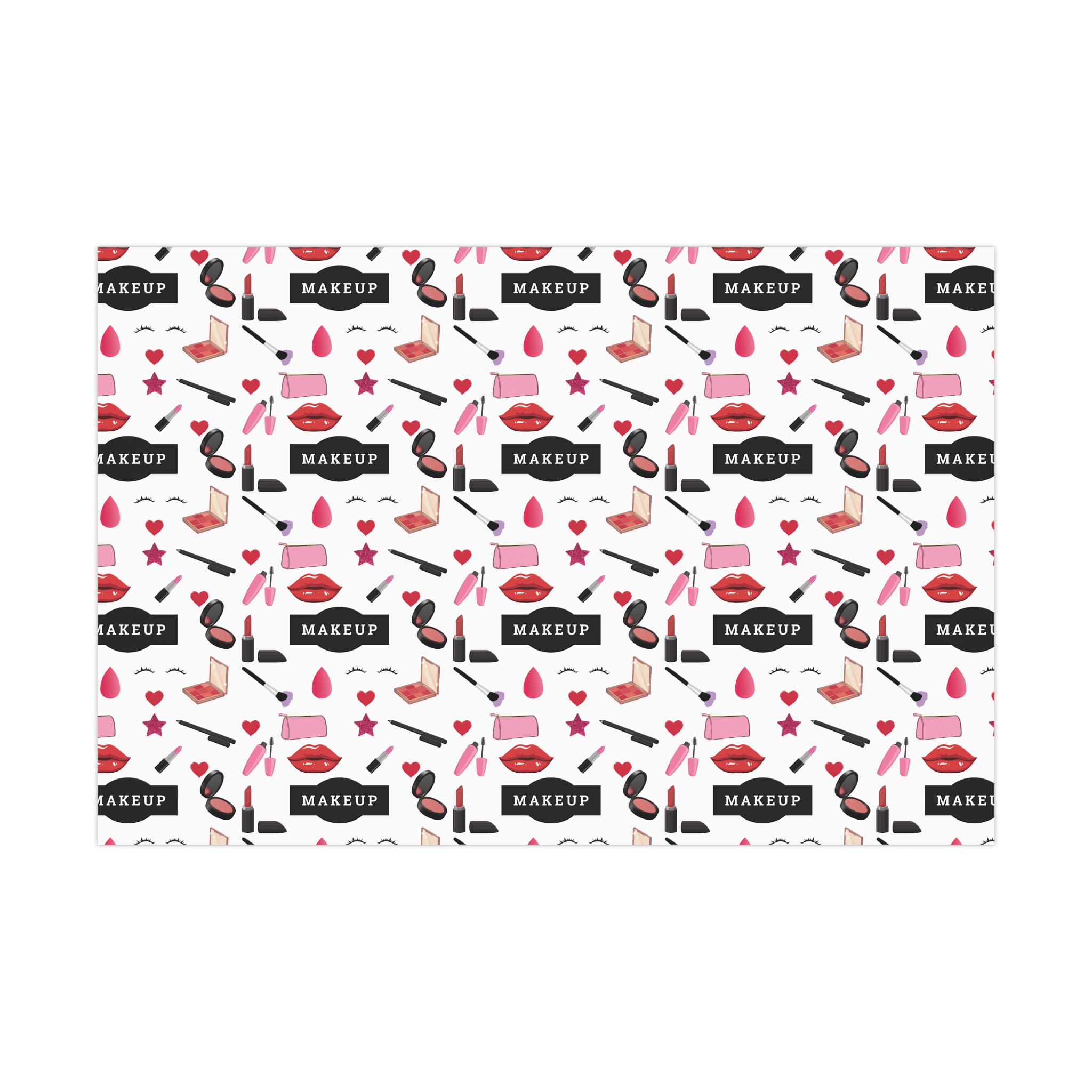 Makeup Wrapping Paper Spa Day Birthday Gift Wrap Beauty Party Supplies ...