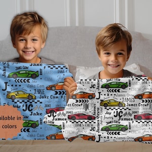 Personalized Race Car Blanket for Boys Sports Car Nursery Decor Christmas Gift Custom Name Baby Blanket Toddler Birthday Gift for Kids