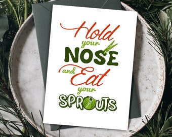 Sprouts Christmas card - hold your nose!