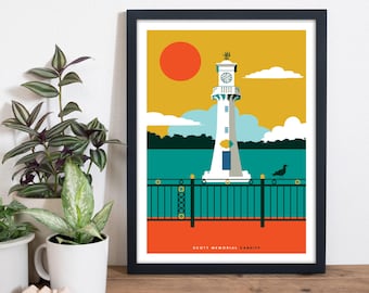 Scott Memorial Roath park clock tower, Cardiff, Wales