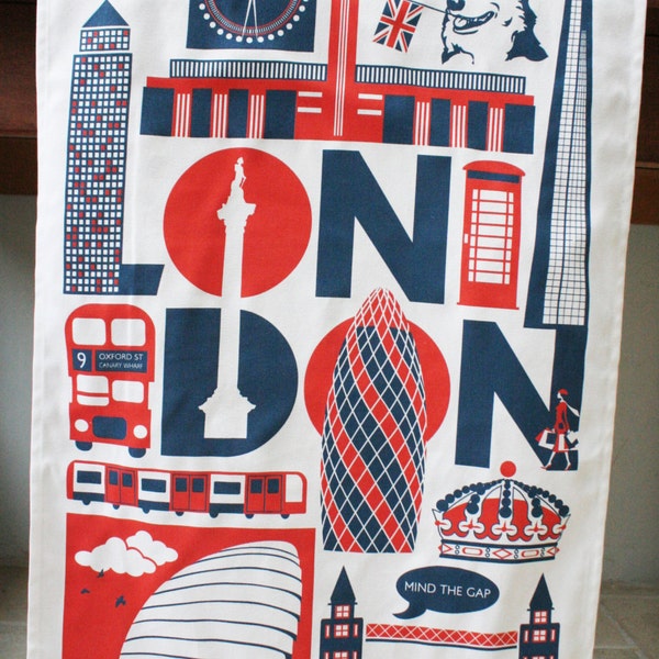 London Typographic tea towel
