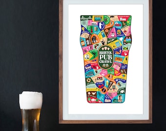 Bristol pub crawl poster