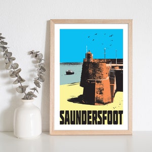 Saundersfoot Pembrokeshire Wales A4 print