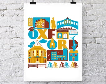 Oxford England Typographic print