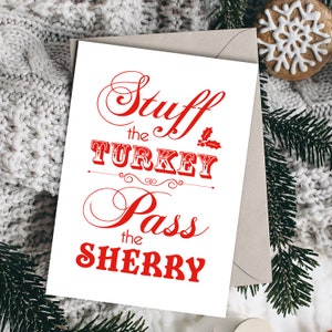Turkey & sherry Christmas card