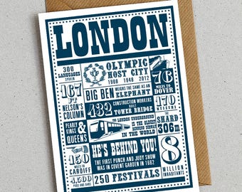 London facts greetings card