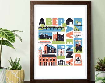 Abergavenny, Monmouthshire, Wales print