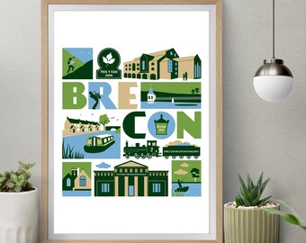 Brecon, Brecon Beacons, Powys, Wales print