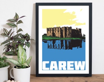 Carew Pembroke castle, Pembrokeshire Wales A4 print