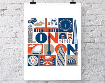 LONDON typographic print