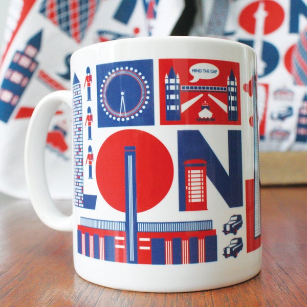London typographic mug