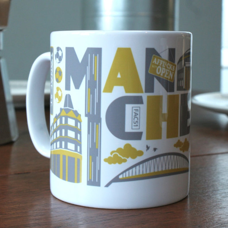 Typographic Manchester mug image 1