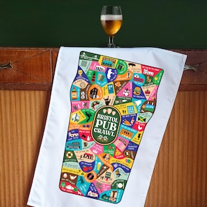 Bristol pub crawl tea towel