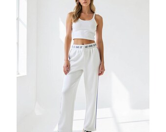 Pantalones casuales de pierna ancha DRIVELINE de MIENchic para mujer: tejido transpirable y cómodo.