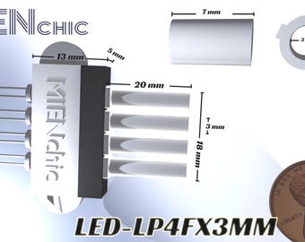 Módulo de 4 iluminadores de fibra MIENchic con salidas de 3 mm y fundas de fibra