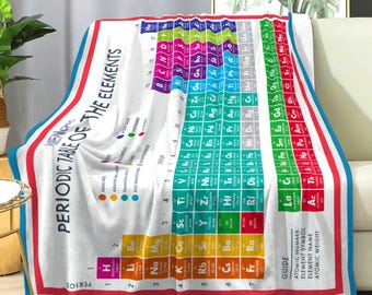 Manta polar MIENchic de la tabla periódica de los elementos, 152 x 203 cm