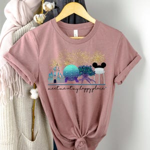Meet me at my happy place shirt, Disney world Disneyland shirt, Disney trip Hoodie, Family vacation Sweatshirt, Matching Disney Tee