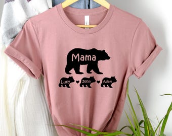 Personalized Family Bear Shirts, Custom Matching Family Mother's Day Gift Shirt, Mama Bear T-shirt, Baby Shower Tee, Bear Family Sweatshirt