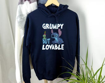 Stitch Grumpy But Lovable Shirt, Disney Stitch Hoodie, Lilo And Stitch Sweatshirt, Disney Movie Sweatshirt, Ohana Means Family Tee