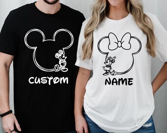 Spersonalizowana rodzinna koszulka Disney Minnie Mickey, spersonalizowana rodzinna pasująca koszulka Mickey Minnie Disney, spersonalizowana rodzinna koszulka Disney Trip
