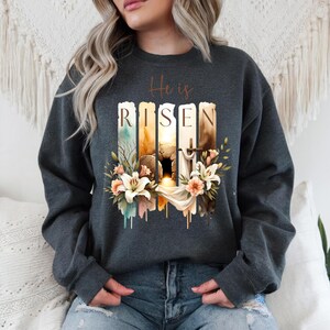 He Is Risen Floral Shirt, Risen Easter Shirt, Christian Easter Outfit, Bible Verse Tee, Gift For Christian, Christian Easter Shirt