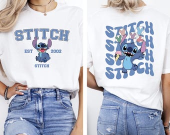 Disney Stitch Est. 2002 Shirt, Stitch T-Shirt, Süßes Stitch Sweatshirt, Disney Hoodie, Stitch Front und Back Shirt, Stitch Disneyland Shirt