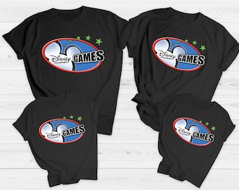 Camiseta clásica a juego con el logotipo de Disney Channel Games, camiseta de Mickey Gaming de Disney, camiseta del equipo de Channel Games, regalo familiar de Disneyland