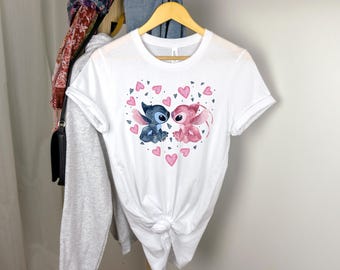 Lilo and Stitch Love-hoodie, Love and Stitch-sweater, Disney Lilo and Stitch-shirt, Lilo and Stitch Valentijnsdag-T-shirt, Disney-T-shirt