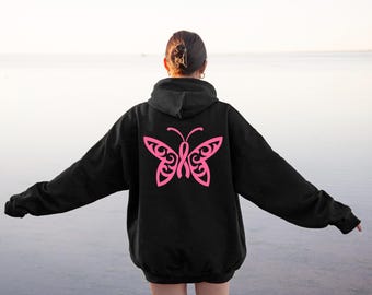 Breast Cancer Ribbon In Butterfly Hoodie, Breast Cancer Awareness Sweatshirt, Breast Cancer Sweatshirt, Breast Cancer Awareness Month Hoodie