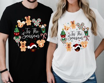Tis The Season Christmas Shirt, Disney Christmas Sweatshirt, Magic Kingdom Christmas Sweater, Mickey and Minnie Christmas Hoodie, Xmas Shirt