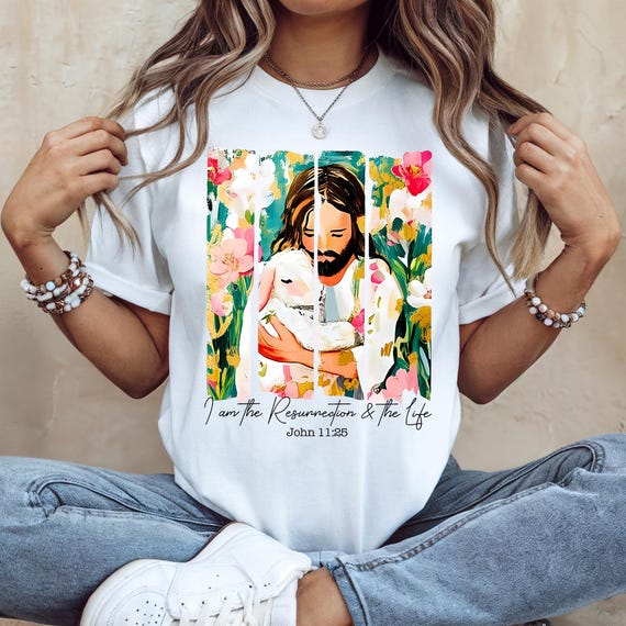 Brush Stroke Jesus Shirt, Risen Easter Shirt, Christian Easter Outfit, Bible Verse Tee, Gift For Christian, Jesus T-Shirt, He Is Risen Tee